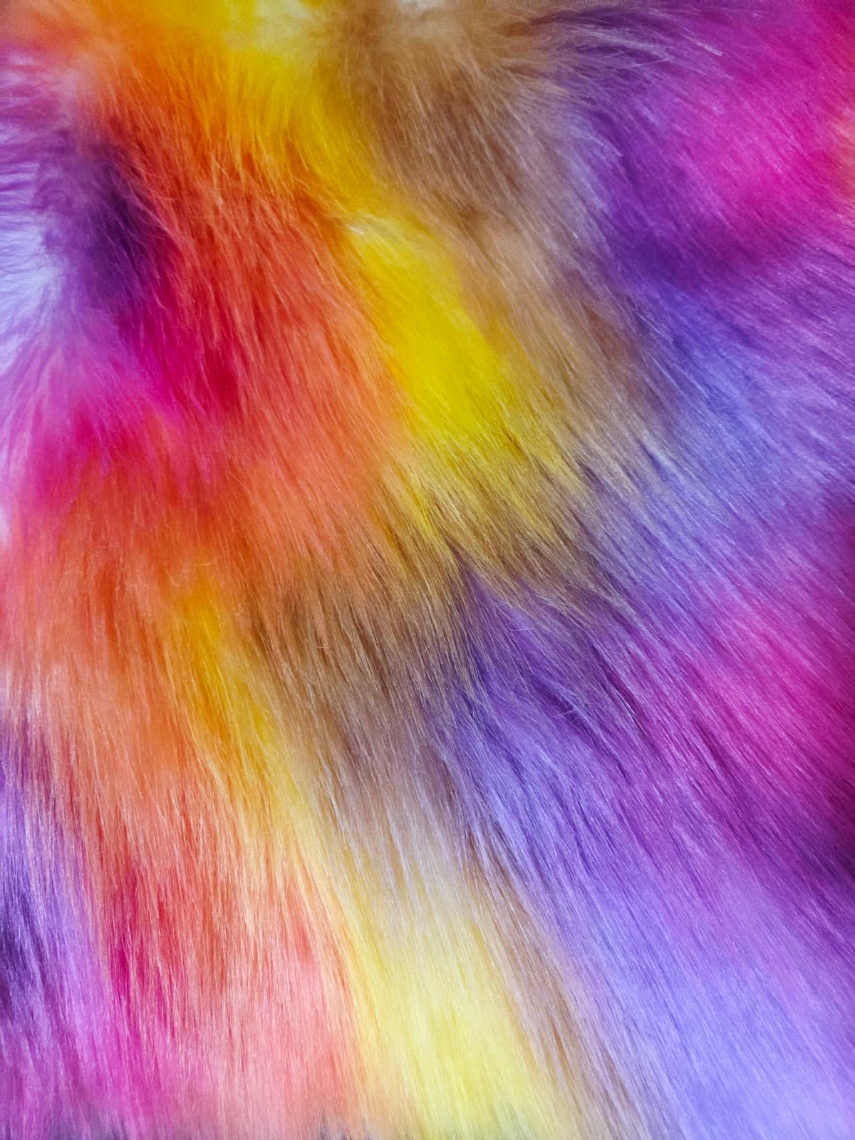 Wave Rainbow 3 Wave Rainbow Long Pile Faux Fur Fabric / Sold By The Yard - Image 3