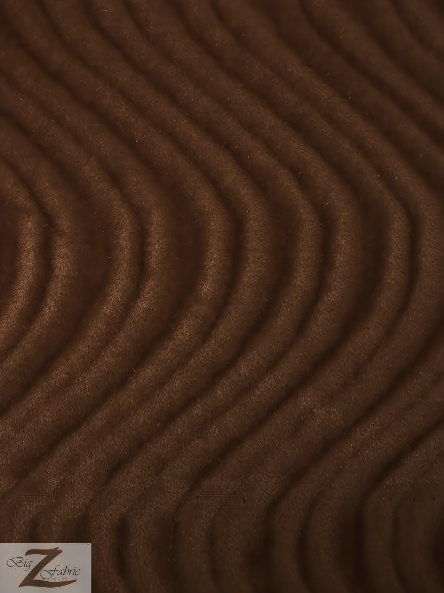 Wavy Swirl Flocking Velvet Upholstery Fabric / Brown / Sold By The Yard Closeout!!!