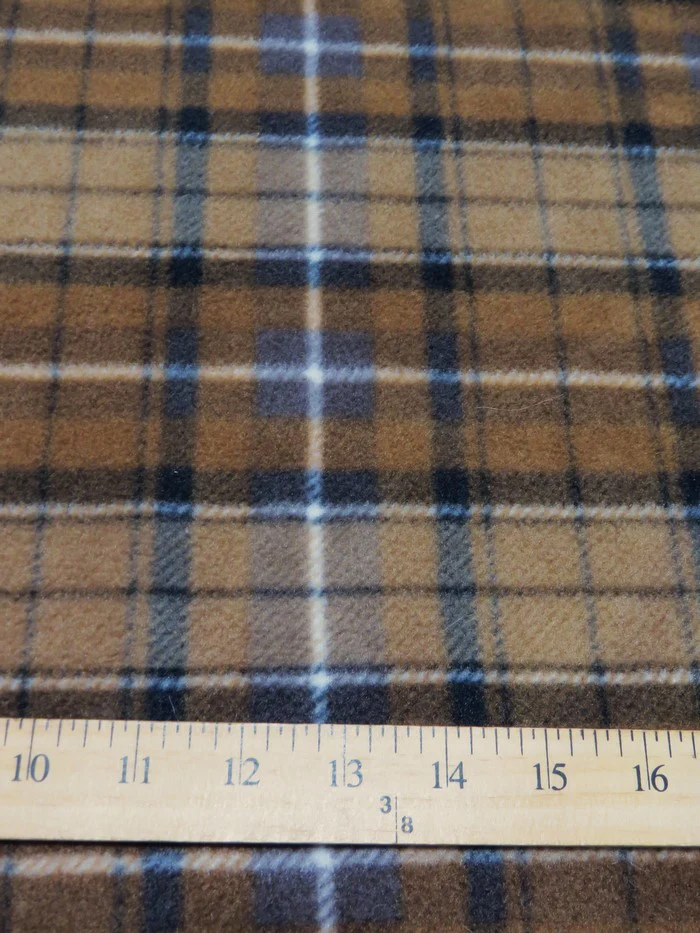 Western Tartan Plaid Fleece Printed Fabric. - Image 2
