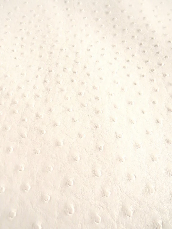 White Classic Ostrich Upholstery Vinyl Fabric / By The Roll - 30 Yards - Image 2