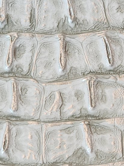 White/Silver Metallic Caiman Gator Vinyl - Image 2