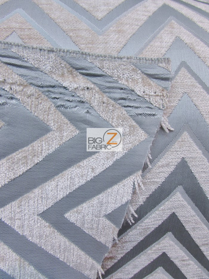 Zig Zag Chevron Upholstery Fabric / Navy Blue / Sold By The Yard - Image 2